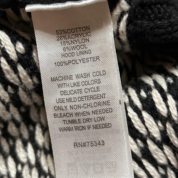 IF IT WERE ME Anthropologie Sweater Hoodie Cotton Wool Cream Black Isle Medium - Picture 13 of 14